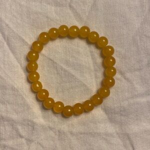 A handmade glass bead bracelet